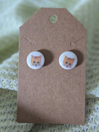 Vintage Cat button earrings studs