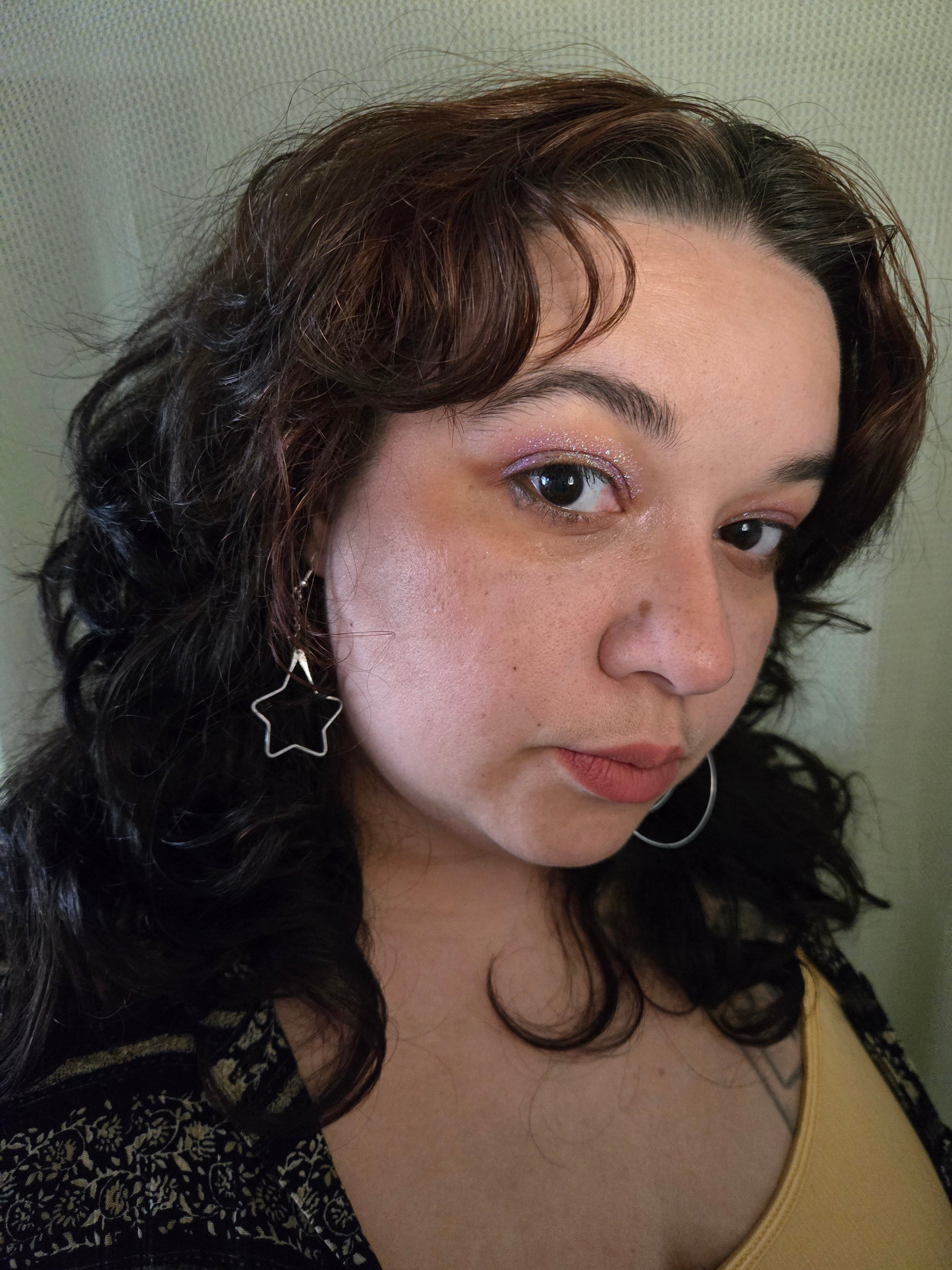 Star and Moon dangly earrings