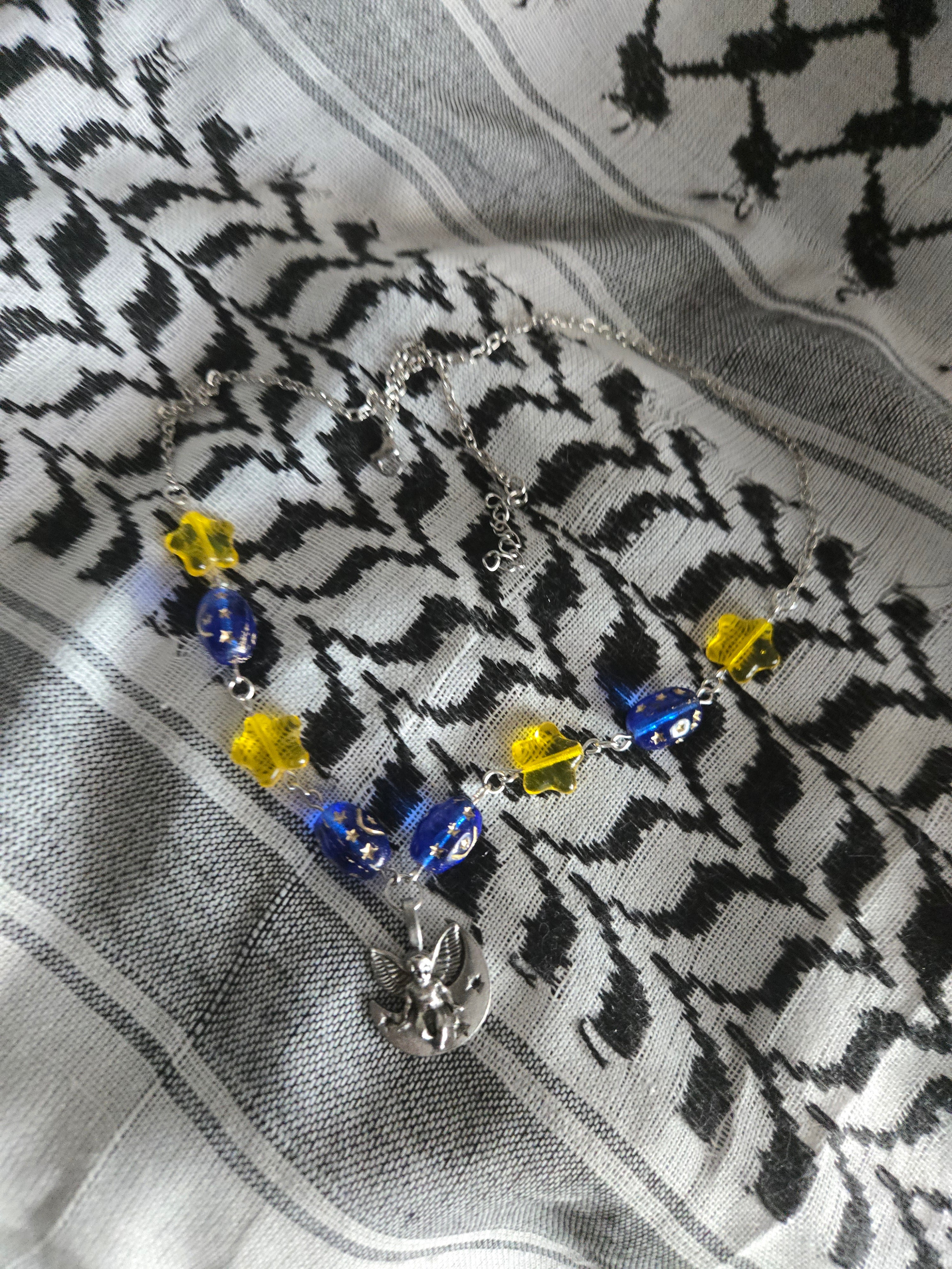 Moon and stars necklace