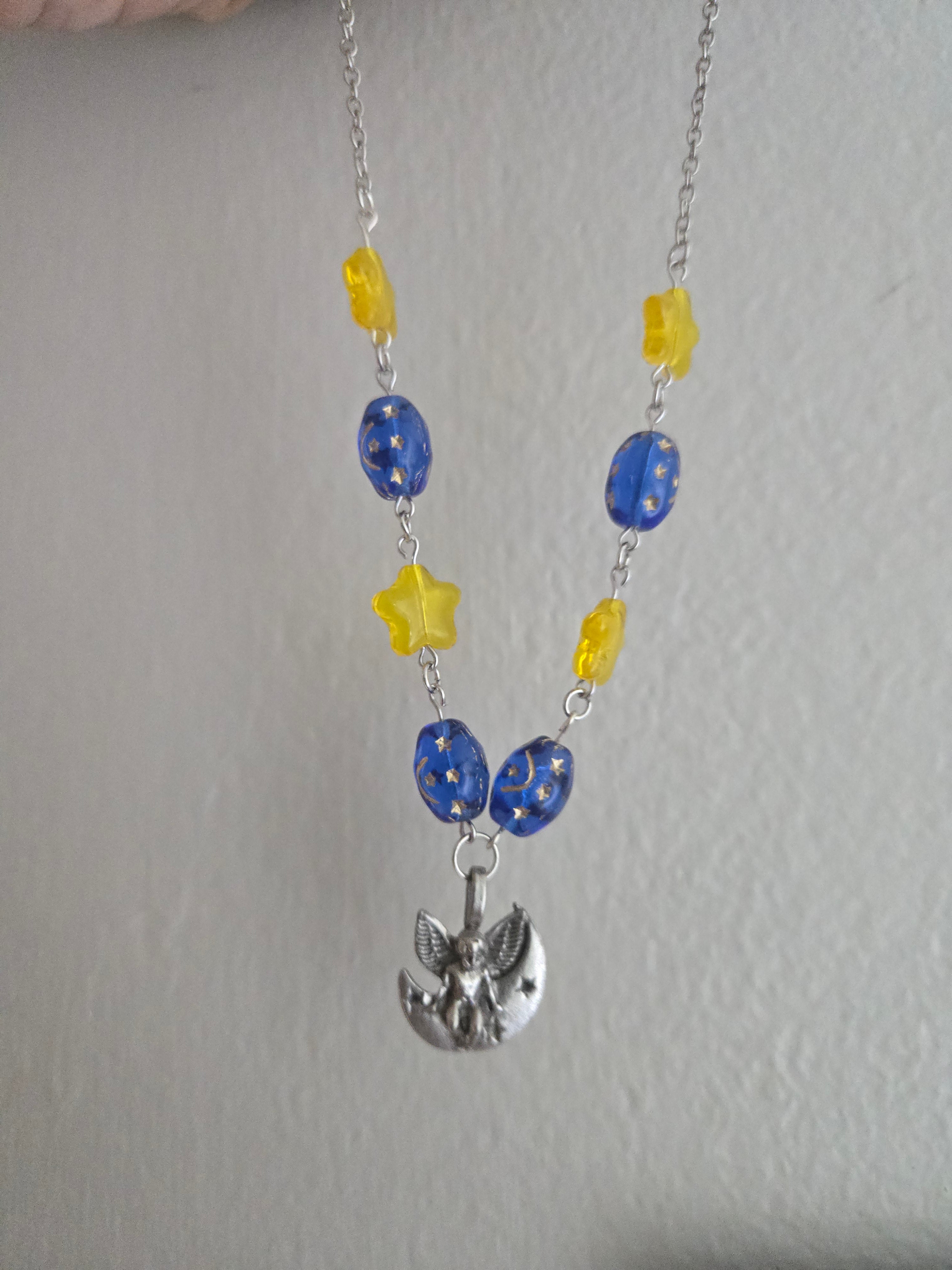 Moon and stars necklace